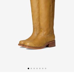 Classic Frye® Campus 14L Tan Leather Stacked Heeled Boots
